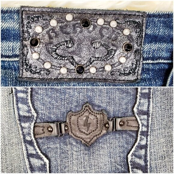 Rerock Blue Denim Jean Mini Casual Skirt SALE - Picture 6 of 9